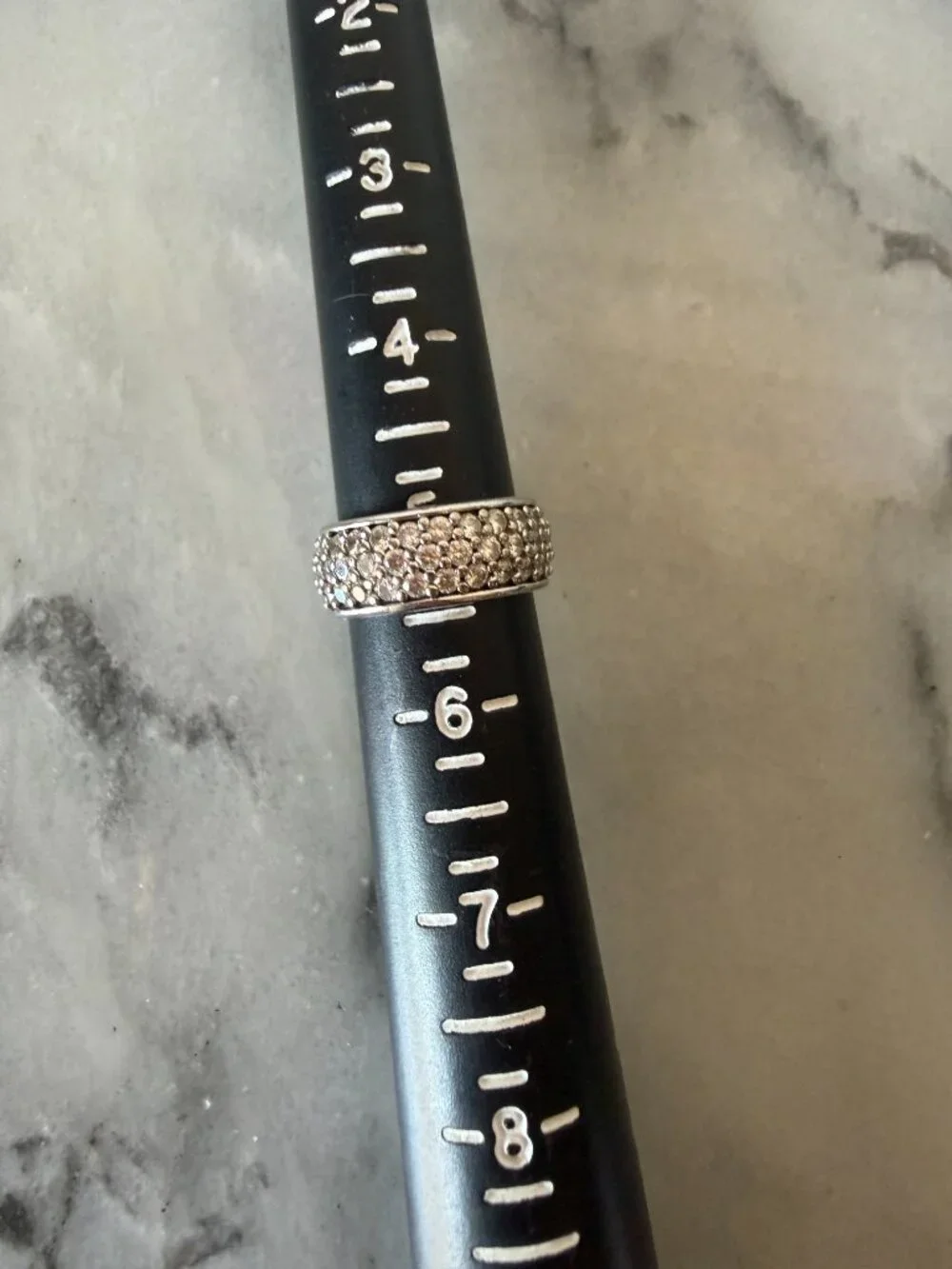 Vintage Diamonique Sterling Silver 925 Pave CZ Eternity Band - Size 5